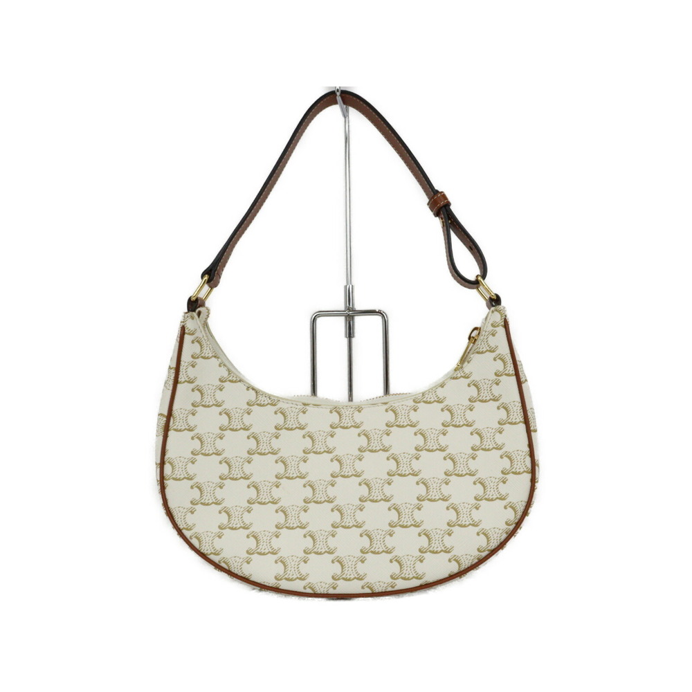 Celine Triomphe brown AVA bag white handbag